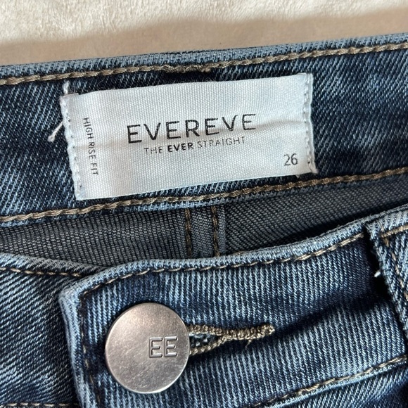 EVEREVE Size 26 High Rise ‘The EVER Straight’ Dark Wash Premium Jeans Denim C23 - Picture 4 of 9
